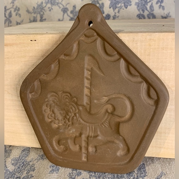 VTG Hartstone USA © Set of 3 Cookie or Craft Molds Goat Tiger Horse Carousel - Picture 3 of 9